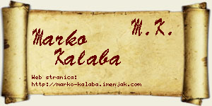 Marko Kalaba vizit kartica